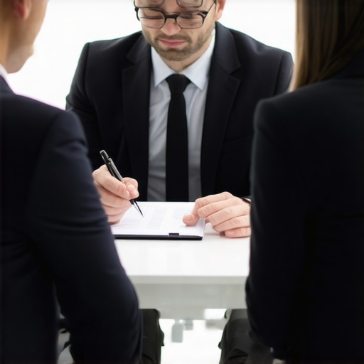 Attorneys discussing legal strategies in a modern office, emphasizing trust and professionalism