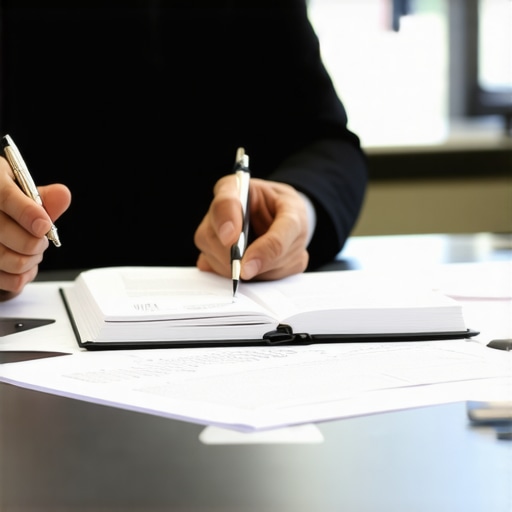 Lawyer consulting with client in family law case