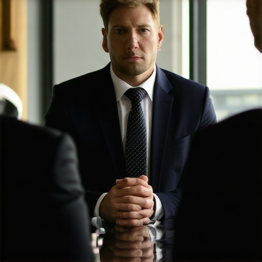 Lawyer and client discussing case strategies in a professional setting