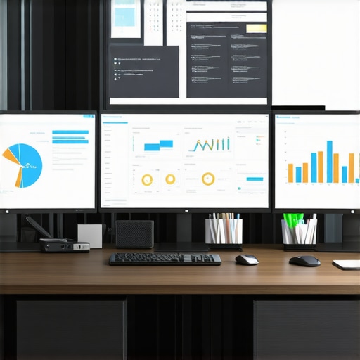 Efficient Family Law Practice with Technology Attorney's workspace with advanced legal software and organized files for case management.