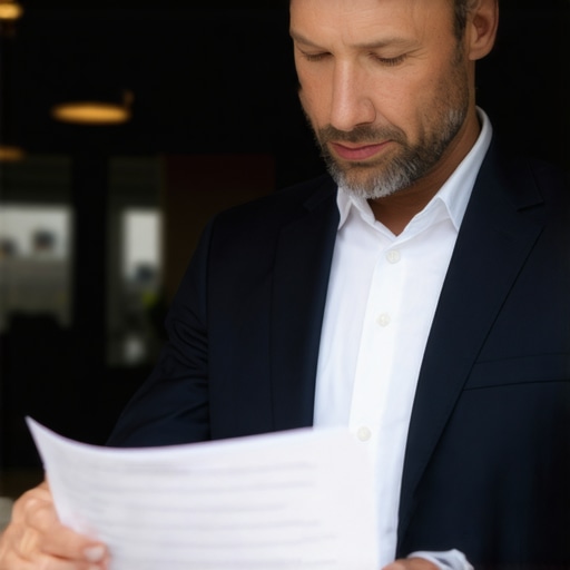 Legal Expert at Work A lawyer discussing legal strategies with a client in an office.