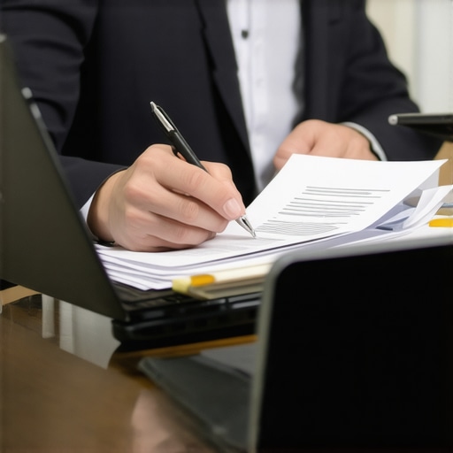 Attorney using digital tools for family law case management.